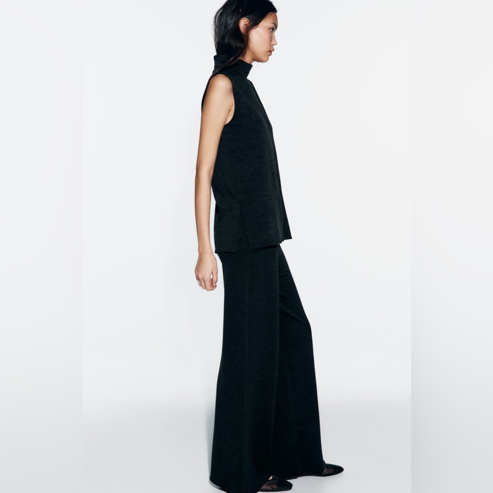 ZARA SOFT PIQUÉ TOP - Picture 3 of 9